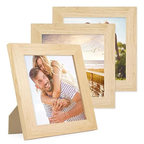 PHOTOLINI Bilderrahmen 15x15 cm MDF-Holz Natur, breite Rahmen, 3er Set, modern, bruchsicheres Acrylglas, zum Aufhängen & Aufstellen, extra Zubehör - für Ihre stilvolle Wanddekoration PHOTOLINI Bilderrahmen 15x15 cm MDF-Holz Natur, breite Rahmen, 3er Set, modern, bruchsicheres Acrylglas, zum Aufhängen & Aufstellen, extra Zubehör - für Ihre stilvolle Wanddekoration von PHOTOLINI