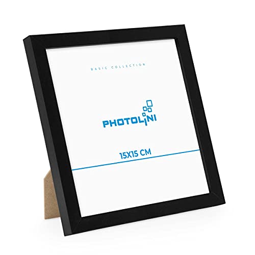 PHOTOLINI Bilderrahmen 15x15 Schwarz MDF-Holz Poster-Rahmen, bruchsicheres Acrylglas, zum Aufhängen & Aufstellen, extra Zubehör - für Fotos & Poster PHOTOLINI Bilderrahmen 15x15 Schwarz MDF-Holz Poster-Rahmen, bruchsicheres Acrylglas, zum Aufhängen & Aufstellen, extra Zubehör - für Fotos & Poster von PHOTOLINI