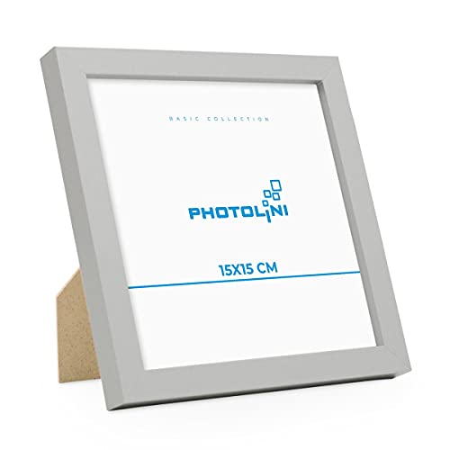PHOTOLINI Bilderrahmen 15x15 Silber MDF-Holz Poster-Rahmen, bruchsicheres Acrylglas, zum Aufhängen & Aufstellen, extra Zubehör - für Fotos & Poster PHOTOLINI Bilderrahmen 15x15 Silber MDF-Holz Poster-Rahmen, bruchsicheres Acrylglas, zum Aufhängen & Aufstellen, extra Zubehör - für Fotos & Poster von PHOTOLINI