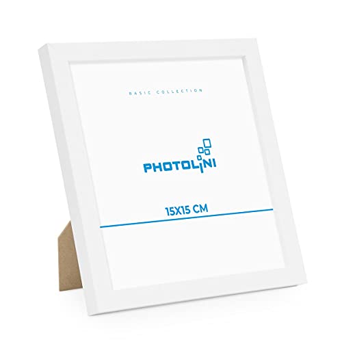 PHOTOLINI Bilderrahmen 15x15 Weiß MDF-Holz Poster-Rahmen, bruchsicheres Acrylglas, zum Aufhängen & Aufstellen, extra Zubehör - für Fotos & Poster PHOTOLINI Bilderrahmen 15x15 Weiß MDF-Holz Poster-Rahmen, bruchsicheres Acrylglas, zum Aufhängen & Aufstellen, extra Zubehör - für Fotos & Poster von PHOTOLINI