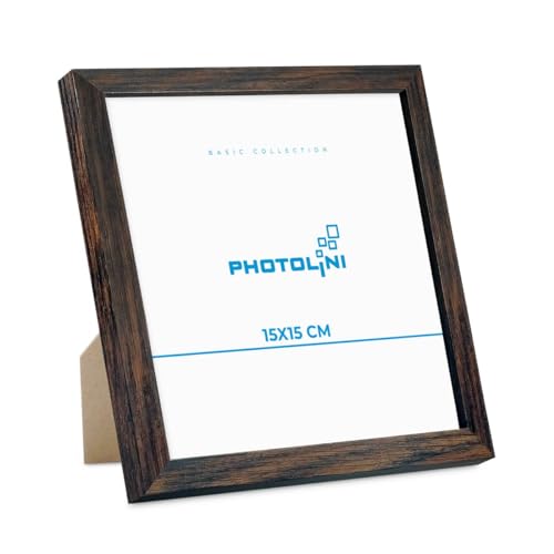 PHOTOLINI Bilderrahmen 15x15 Eiche Dunkel aus MDF-Holz Poster-Rahmen, bruchsicheres Acrylglas, zum Aufhängen & Aufstellen, extra Zubehör - für Fotos & Poster PHOTOLINI Bilderrahmen 15x15 Eiche Dunkel aus MDF-Holz Poster-Rahmen, bruchsicheres Acrylglas, zum Aufhängen & Aufstellen, extra Zubehör - für Fotos & Poster von PHOTOLINI
