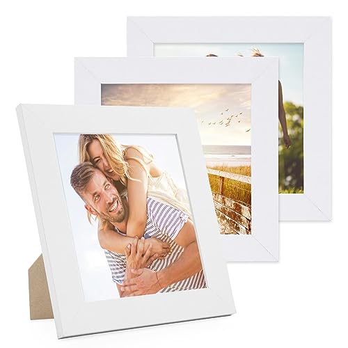 PHOTOLINI Bilderrahmen 15x15 cm Weiß MDF-Holz, breite Rahmen, 3er Set, modern, bruchsicheres Acrylglas, zum Aufhängen & Aufstellen, extra Zubehör - für Ihre stilvolle Wanddekoration PHOTOLINI Bilderrahmen 15x15 cm Weiß MDF-Holz, breite Rahmen, 3er Set, modern, bruchsicheres Acrylglas, zum Aufhängen & Aufstellen, extra Zubehör - für Ihre stilvolle Wanddekoration von PHOTOLINI