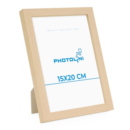 PHOTOLINI Bilderrahmen 15x20 Holz MDF Natur, Poster Bilderrahmen 20x15, Picture Frame mit Acrylglas, Fotorahmen 15x20 zum Aufhängen & Aufstellen, Rahmen 15 x 20 cm mit Zubehör für Fotos & Poster PHOTOLINI Bilderrahmen 15x20 Holz MDF Natur, Poster Bilderrahmen 20x15, Picture Frame mit Acrylglas, Fotorahmen 15x20 zum Aufhängen & Aufstellen, Rahmen 15 x 20 cm mit Zubehör für Fotos & Poster von PHOTOLINI