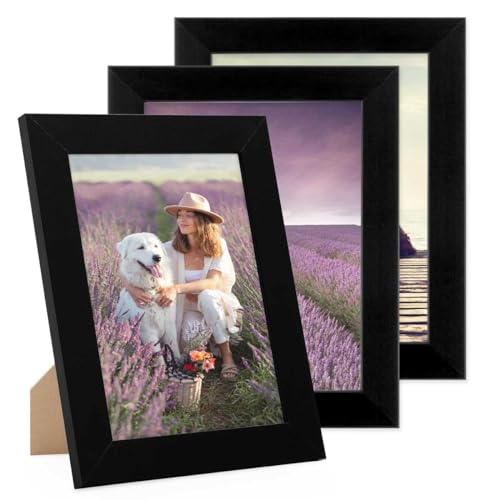 PHOTOLINI Bilderrahmen 15x20 Schwarz Holz MDF, 3er Set breite Bilderrahmen schwarz 20x15, Picture Frame mit Acrylglas, Bilderrahmen 15 x 20 cm zum Aufhängen & Aufstellen, Rahmen 15x20 mit Zubehör PHOTOLINI Bilderrahmen 15x20 Schwarz Holz MDF, 3er Set breite Bilderrahmen schwarz 20x15, Picture Frame mit Acrylglas, Bilderrahmen 15 x 20 cm zum Aufhängen & Aufstellen, Rahmen 15x20 mit Zubehör von PHOTOLINI