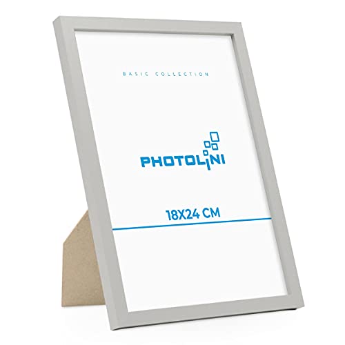 PHOTOLINI Bilderrahmen 18x24 Silber MDF-Holz Poster-Rahmen, bruchsicheres Acrylglas, zum Aufhängen & Aufstellen, extra Zubehör - für Fotos & Poster PHOTOLINI Bilderrahmen 18x24 Silber MDF-Holz Poster-Rahmen, bruchsicheres Acrylglas, zum Aufhängen & Aufstellen, extra Zubehör - für Fotos & Poster von PHOTOLINI