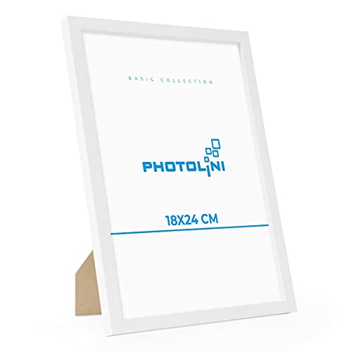 PHOTOLINI Bilderrahmen 18x24 Weiß MDF-Holz Poster-Rahmen, bruchsicheres Acrylglas, zum Aufhängen & Aufstellen, extra Zubehör - für Fotos & Poster PHOTOLINI Bilderrahmen 18x24 Weiß MDF-Holz Poster-Rahmen, bruchsicheres Acrylglas, zum Aufhängen & Aufstellen, extra Zubehör - für Fotos & Poster von PHOTOLINI