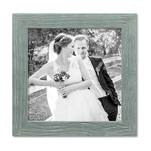 PHOTOLINI Bilderrahmen 20x20 cm Holz Blau, quadratisch, Echtholz-Rahmen rustikal, Strandhaus, Made in Germany, Echtglas, zum Aufhängen, extra Zubehör - Treibholzlook mit einem Hauch Küstenflair PHOTOLINI Bilderrahmen 20x20 cm Holz Blau, quadratisch, Echtholz-Rahmen rustikal, Strandhaus, Made in Germany, Echtglas, zum Aufhängen, extra Zubehör - Treibholzlook mit einem Hauch Küstenflair von PHOTOLINI
