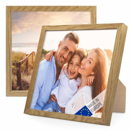 PHOTOLINI Bilderrahmen Holz 20x20 Eiche, Holzbilderrahmen Made in EU, 2er Set, bruchsicheres Acrylglas, zum Aufhängen & Aufstellen, quadratisch, mit Zubehör - für Ihre liebsten Fotos & Bilder PHOTOLINI Bilderrahmen Holz 20x20 Eiche, Holzbilderrahmen Made in EU, 2er Set, bruchsicheres Acrylglas, zum Aufhängen & Aufstellen, quadratisch, mit Zubehör - für Ihre liebsten Fotos & Bilder von PHOTOLINI