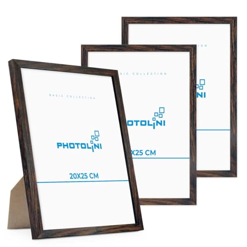 PHOTOLINI Bilderrahmen 20x25 Eiche Dunkel aus MDF-Holz, 3er Set Poster-Rahmen, bruchsicheres Acrylglas, zum Aufhängen & Aufstellen, extra Zubehör - für Fotos & Poster PHOTOLINI Bilderrahmen 20x25 Eiche Dunkel aus MDF-Holz, 3er Set Poster-Rahmen, bruchsicheres Acrylglas, zum Aufhängen & Aufstellen, extra Zubehör - für Fotos & Poster von PHOTOLINI