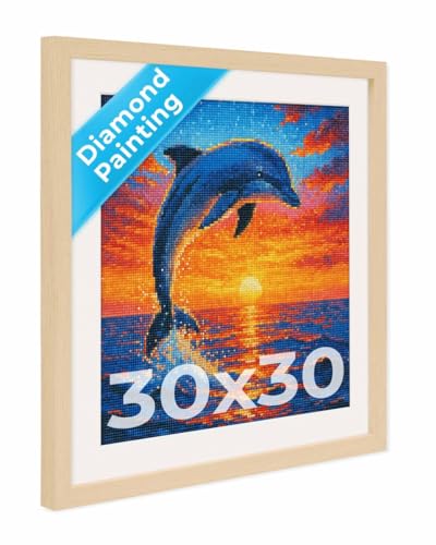 PHOTOLINI Bilderrahmen 30x30 Diamond Painting Rahmen, Natur, Bilderrahmen für Diamond Painting 30 x 30 mit passendem Passepartout, quadratischer Rahmen mit bruchsicherem Acrylglas zum Aufhängen PHOTOLINI Bilderrahmen 30x30 Diamond Painting Rahmen, Natur, Bilderrahmen für Diamond Painting 30 x 30 mit passendem Passepartout, quadratischer Rahmen mit bruchsicherem Acrylglas zum Aufhängen von PHOTOLINI