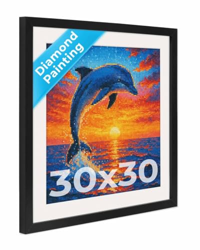 PHOTOLINI Bilderrahmen 30x30 Diamond Painting Rahmen, Schwarz, Bilderrahmen für Diamond Painting 30 x 30 mit passendem Passepartout, quadratischer Rahmen mit bruchsicherem Acrylglas zum Aufhängen PHOTOLINI Bilderrahmen 30x30 Diamond Painting Rahmen, Schwarz, Bilderrahmen für Diamond Painting 30 x 30 mit passendem Passepartout, quadratischer Rahmen mit bruchsicherem Acrylglas zum Aufhängen von PHOTOLINI