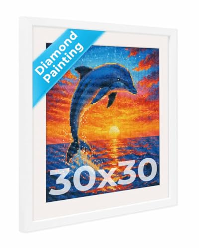 PHOTOLINI Bilderrahmen 30x30 Diamond Painting Rahmen, Weiß, Bilderrahmen für Diamond Painting 30 x 30 mit passendem Passepartout, quadratischer Rahmen mit bruchsicherem Acrylglas zum Aufhängen PHOTOLINI Bilderrahmen 30x30 Diamond Painting Rahmen, Weiß, Bilderrahmen für Diamond Painting 30 x 30 mit passendem Passepartout, quadratischer Rahmen mit bruchsicherem Acrylglas zum Aufhängen von PHOTOLINI