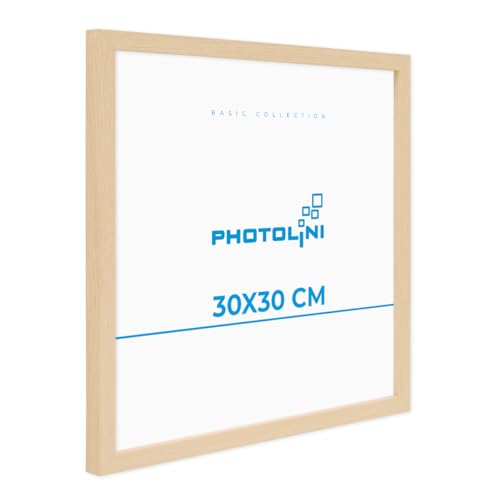 PHOTOLINI Bilderrahmen 30x30 Holz Natur aus MDF Poster-Bilderrahmen quadratisch 30x30, bruchsicheres Acrylglas, zum Aufhängen, extra Zubehör - für Fotos & Poster PHOTOLINI Bilderrahmen 30x30 Holz Natur aus MDF Poster-Bilderrahmen quadratisch 30x30, bruchsicheres Acrylglas, zum Aufhängen, extra Zubehör - für Fotos & Poster von PHOTOLINI