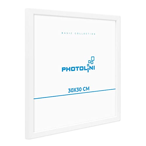 PHOTOLINI Bilderrahmen 30x30 Weiß MDF-Holz Poster-Bilderrahmen quadratisch 30x30, bruchsicheres Acrylglas, zum Aufhängen, extra Zubehör - für Fotos & Poster PHOTOLINI Bilderrahmen 30x30 Weiß MDF-Holz Poster-Bilderrahmen quadratisch 30x30, bruchsicheres Acrylglas, zum Aufhängen, extra Zubehör - für Fotos & Poster von PHOTOLINI