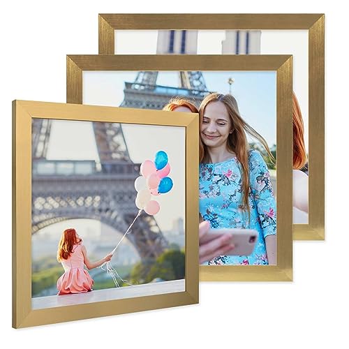 PHOTOLINI Bilderrahmen 30x30 cm Gold MDF-Holz, breite Rahmen, 3er Set, modern, bruchsicheres Acrylglas, zum Aufhängen, extra Zubehör - für Ihre stilvolle Wanddekoration PHOTOLINI Bilderrahmen 30x30 cm Gold MDF-Holz, breite Rahmen, 3er Set, modern, bruchsicheres Acrylglas, zum Aufhängen, extra Zubehör - für Ihre stilvolle Wanddekoration von PHOTOLINI