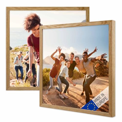 PHOTOLINI Bilderrahmen Holz 30x30 Eiche, Holzbilderrahmen Made in EU, 2er Set, bruchsicheres Acrylglas, zum Aufhängen, quadratisch, extra Zubehör - für Ihre liebsten Fotos & Bilder PHOTOLINI Bilderrahmen Holz 30x30 Eiche, Holzbilderrahmen Made in EU, 2er Set, bruchsicheres Acrylglas, zum Aufhängen, quadratisch, extra Zubehör - für Ihre liebsten Fotos & Bilder von PHOTOLINI