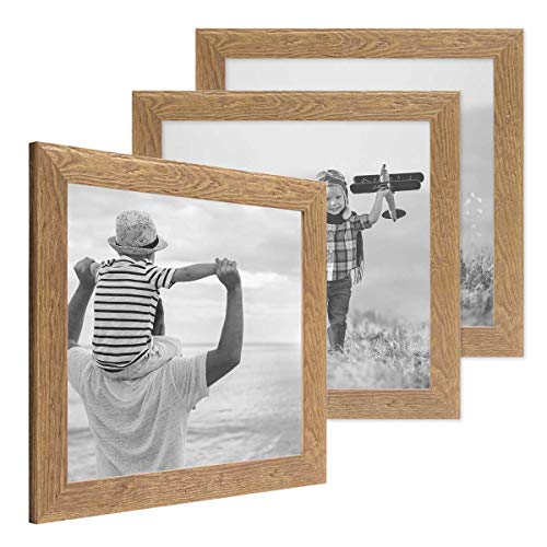 PHOTOLINI Bilderrahmen 30x30 cm Holz Eiche-Optik, 3er Set Echtholz-Rahmen rustikal, Strandhaus, Made in Germany, Echtglas, zum Aufhängen, extra Zubehör - Treibholzlook mit einem Hauch Küstenflair PHOTOLINI Bilderrahmen 30x30 cm Holz Eiche-Optik, 3er Set Echtholz-Rahmen rustikal, Strandhaus, Made in Germany, Echtglas, zum Aufhängen, extra Zubehör - Treibholzlook mit einem Hauch Küstenflair von PHOTOLINI