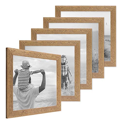 PHOTOLINI Bilderrahmen 30x30 cm Holz Eiche-Optik, 5er Set Echtholz-Rahmen rustikal, Strandhaus, Made in Germany, Echtglas, zum Aufhängen, extra Zubehör - Treibholzlook mit einem Hauch Küstenflair PHOTOLINI Bilderrahmen 30x30 cm Holz Eiche-Optik, 5er Set Echtholz-Rahmen rustikal, Strandhaus, Made in Germany, Echtglas, zum Aufhängen, extra Zubehör - Treibholzlook mit einem Hauch Küstenflair von PHOTOLINI