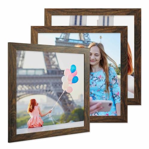 PHOTOLINI Bilderrahmen 30x30 cm MDF-Holz Eiche Dunkel, breite Rahmen, 3er Set, modern, bruchsicheres Acrylglas, zum Aufhängen, extra Zubehör - für Ihre stilvolle Wanddekoration PHOTOLINI Bilderrahmen 30x30 cm MDF-Holz Eiche Dunkel, breite Rahmen, 3er Set, modern, bruchsicheres Acrylglas, zum Aufhängen, extra Zubehör - für Ihre stilvolle Wanddekoration von PHOTOLINI