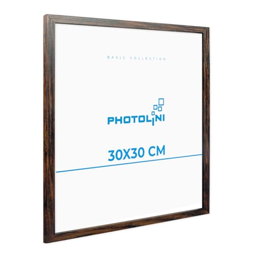 PHOTOLINI Bilderrahmen 30x30 Eiche Dunkel aus MDF-Holz Poster-Bilderrahmen quadratisch 30x30, bruchsicheres Acrylglas, zum Aufhängen, extra Zubehör - für Fotos & Poster PHOTOLINI Bilderrahmen 30x30 Eiche Dunkel aus MDF-Holz Poster-Bilderrahmen quadratisch 30x30, bruchsicheres Acrylglas, zum Aufhängen, extra Zubehör - für Fotos & Poster von PHOTOLINI