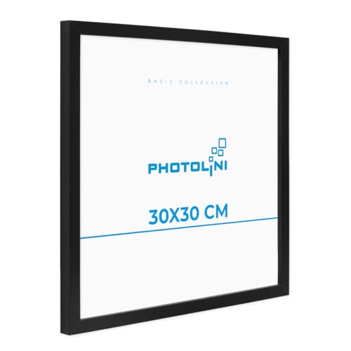 PHOTOLINI Bilderrahmen 30x30 Schwarz MDF-Holz Poster-Rahmen, bruchsicheres Acrylglas, zum Aufhängen, extra Zubehör - für Fotos & Poster PHOTOLINI Bilderrahmen 30x30 Schwarz MDF-Holz Poster-Rahmen, bruchsicheres Acrylglas, zum Aufhängen, extra Zubehör - für Fotos & Poster von PHOTOLINI