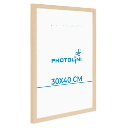 PHOTOLINI Bilderrahmen 30x40 Holz MDF Natur, Bilderrahmen 40x30 cm, Picture Frame mit bruchsicherem Acrylglas, Rahmen 30 x 40 zum Aufhängen, extra Zubehör - Rahmen 30x40 für Fotos & Poster PHOTOLINI Bilderrahmen 30x40 Holz MDF Natur, Bilderrahmen 40x30 cm, Picture Frame mit bruchsicherem Acrylglas, Rahmen 30 x 40 zum Aufhängen, extra Zubehör - Rahmen 30x40 für Fotos & Poster von PHOTOLINI