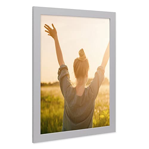 PHOTOLINI Bilderrahmen 30x40 Holz MDF Silber, breite Rahmen 30x40 mit Acrylglas, picture frame 30 x 40 zum Aufhängen, Bilderrahmen 40x30 cm plus Zubehör - zur Fotorahmen Wanddekoration PHOTOLINI Bilderrahmen 30x40 Holz MDF Silber, breite Rahmen 30x40 mit Acrylglas, picture frame 30 x 40 zum Aufhängen, Bilderrahmen 40x30 cm plus Zubehör - zur Fotorahmen Wanddekoration von PHOTOLINI