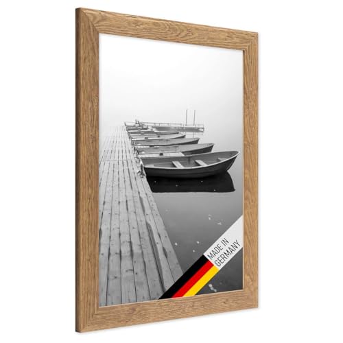 PHOTOLINI Bilderrahmen 30x40 cm Holz Eiche-Optik, Echtholz-Rahmen rustikal, Strandhaus, Made in Germany, Echtglas, zum Aufhängen, extra Zubehör - Treibholzlook mit einem Hauch Küstenflair PHOTOLINI Bilderrahmen 30x40 cm Holz Eiche-Optik, Echtholz-Rahmen rustikal, Strandhaus, Made in Germany, Echtglas, zum Aufhängen, extra Zubehör - Treibholzlook mit einem Hauch Küstenflair von PHOTOLINI