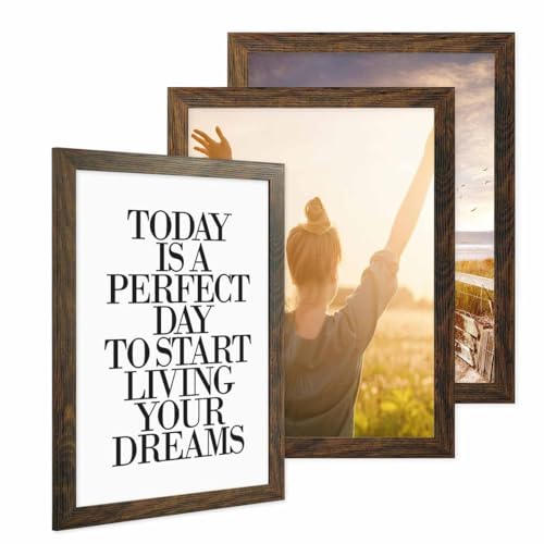 PHOTOLINI Bilderrahmen 30x40 Holz MDF 3er Set Eiche Dunkel, breite Rahmen 30x40 mit Acrylglas, picture frame 30 x 40 zum Aufhängen, Bilderrahmen 40x30 cm plus Zubehör - zur Fotorahmen Wanddekoration PHOTOLINI Bilderrahmen 30x40 Holz MDF 3er Set Eiche Dunkel, breite Rahmen 30x40 mit Acrylglas, picture frame 30 x 40 zum Aufhängen, Bilderrahmen 40x30 cm plus Zubehör - zur Fotorahmen Wanddekoration von PHOTOLINI