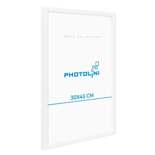 PHOTOLINI Bilderrahmen 30x45 Weiß MDF-Holz Poster-Rahmen, bruchsicheres Acrylglas, zum Aufhängen, extra Zubehör - für Fotos & Poster PHOTOLINI Bilderrahmen 30x45 Weiß MDF-Holz Poster-Rahmen, bruchsicheres Acrylglas, zum Aufhängen, extra Zubehör - für Fotos & Poster von PHOTOLINI