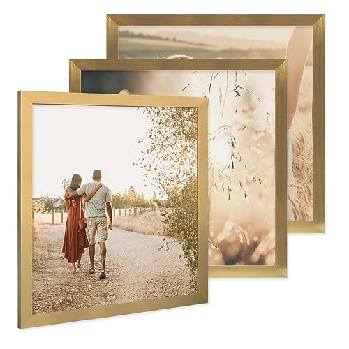PHOTOLINI Bilderrahmen 40x40 cm Gold MDF-Holz, breite Rahmen, 3er Set, modern, bruchsicheres Acrylglas, zum Aufhängen, extra Zubehör - für Ihre stilvolle Wanddekoration PHOTOLINI Bilderrahmen 40x40 cm Gold MDF-Holz, breite Rahmen, 3er Set, modern, bruchsicheres Acrylglas, zum Aufhängen, extra Zubehör - für Ihre stilvolle Wanddekoration von PHOTOLINI