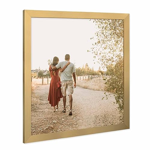 PHOTOLINI Bilderrahmen 40x40 cm Gold MDF-Holz, breite Rahmen, modern, bruchsicheres Acrylglas, zum Aufhängen, extra Zubehör - für Ihre stilvolle Wanddekoration PHOTOLINI Bilderrahmen 40x40 cm Gold MDF-Holz, breite Rahmen, modern, bruchsicheres Acrylglas, zum Aufhängen, extra Zubehör - für Ihre stilvolle Wanddekoration von PHOTOLINI