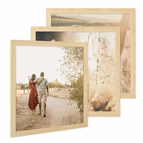 PHOTOLINI Bilderrahmen 40x40 cm MDF-Holz Natur, breite Rahmen, 3er Set, modern, bruchsicheres Acrylglas, zum Aufhängen, extra Zubehör - für Ihre stilvolle Wanddekoration PHOTOLINI Bilderrahmen 40x40 cm MDF-Holz Natur, breite Rahmen, 3er Set, modern, bruchsicheres Acrylglas, zum Aufhängen, extra Zubehör - für Ihre stilvolle Wanddekoration von PHOTOLINI