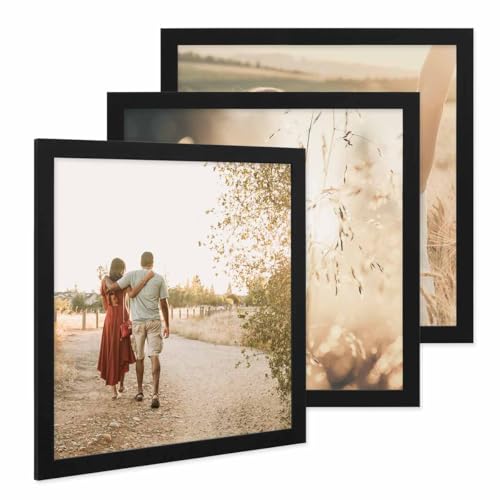 PHOTOLINI Bilderrahmen 40x40 cm Schwarz MDF-Holz, breite Rahmen, 3er Set, modern, bruchsicheres Acrylglas, zum Aufhängen, extra Zubehör - für Ihre stilvolle Wanddekoration PHOTOLINI Bilderrahmen 40x40 cm Schwarz MDF-Holz, breite Rahmen, 3er Set, modern, bruchsicheres Acrylglas, zum Aufhängen, extra Zubehör - für Ihre stilvolle Wanddekoration von PHOTOLINI