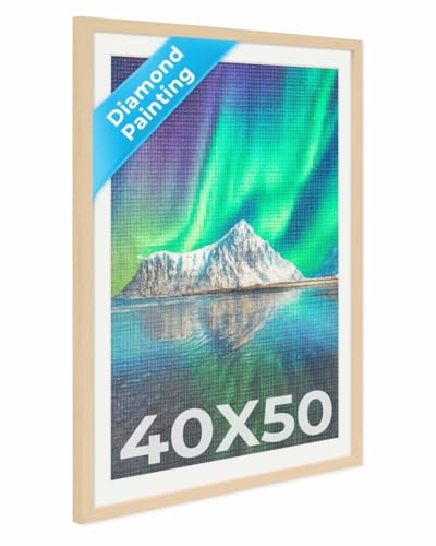 PHOTOLINI Bilderrahmen 40x50 Diamond Painting Rahmen, Natur, Bilderrahmen für Diamond Painting 50x40 mit passendem Passepartout Bild 35x45, Rahmen 40 x 50 mit bruchsicherem Acrylglas zum Aufhängen PHOTOLINI Bilderrahmen 40x50 Diamond Painting Rahmen, Natur, Bilderrahmen für Diamond Painting 50x40 mit passendem Passepartout Bild 35x45, Rahmen 40 x 50 mit bruchsicherem Acrylglas zum Aufhängen von PHOTOLINI