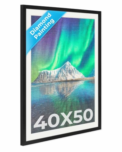 PHOTOLINI Bilderrahmen 40x50 Diamond Painting Rahmen, Schwarz, Bilderrahmen für Diamond Painting 50x40 mit passendem Passepartout Bild 35x45, Rahmen 40 x 50 mit bruchsicherem Acrylglas zum Aufhängen PHOTOLINI Bilderrahmen 40x50 Diamond Painting Rahmen, Schwarz, Bilderrahmen für Diamond Painting 50x40 mit passendem Passepartout Bild 35x45, Rahmen 40 x 50 mit bruchsicherem Acrylglas zum Aufhängen von PHOTOLINI