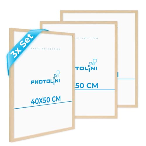 PHOTOLINI Bilderrahmen 40x50 Holz Natur aus MDF, 3er Set Poster Bilderrahmen 50x40 cm, bruchsicheres Acrylglas, Rahmen 40x50 cm zum Aufhängen, extra Zubehör - picture frame für Fotos & Poster PHOTOLINI Bilderrahmen 40x50 Holz Natur aus MDF, 3er Set Poster Bilderrahmen 50x40 cm, bruchsicheres Acrylglas, Rahmen 40x50 cm zum Aufhängen, extra Zubehör - picture frame für Fotos & Poster von PHOTOLINI