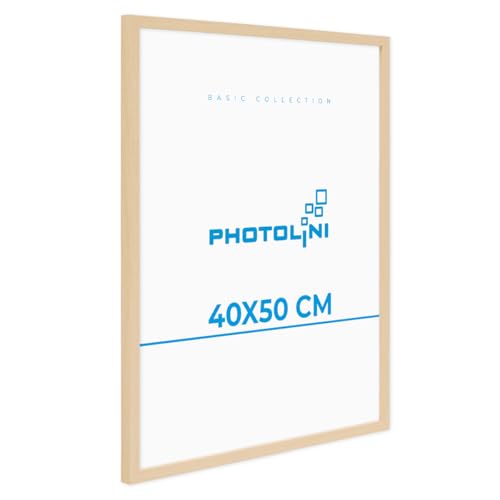 PHOTOLINI Bilderrahmen 40x50 Holz Natur aus MDF, Poster Bilderrahmen 50x40 cm, bruchsicheres Acrylglas, Rahmen 40x50 cm zum Aufhängen, extra Zubehör - picture frame für Fotos & Poster PHOTOLINI Bilderrahmen 40x50 Holz Natur aus MDF, Poster Bilderrahmen 50x40 cm, bruchsicheres Acrylglas, Rahmen 40x50 cm zum Aufhängen, extra Zubehör - picture frame für Fotos & Poster von PHOTOLINI