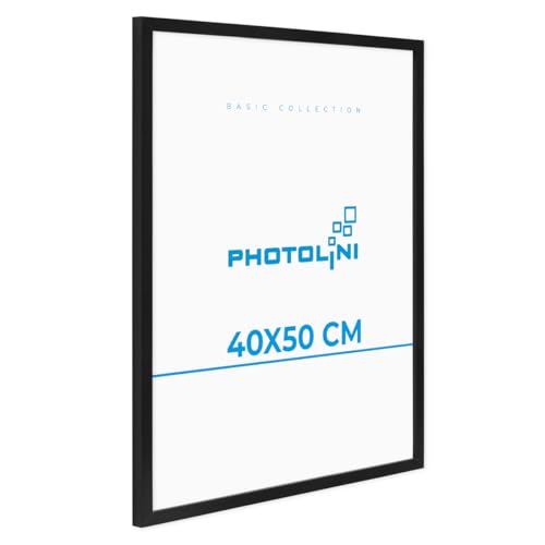 PHOTOLINI Bilderrahmen 40x50 Schwarz Holz aus MDF, Poster Bilderrahmen 50x40 cm, bruchsicheres Acrylglas, Rahmen 40x50 cm zum Aufhängen, extra Zubehör - picture frame für Fotos & Poster PHOTOLINI Bilderrahmen 40x50 Schwarz Holz aus MDF, Poster Bilderrahmen 50x40 cm, bruchsicheres Acrylglas, Rahmen 40x50 cm zum Aufhängen, extra Zubehör - picture frame für Fotos & Poster von PHOTOLINI