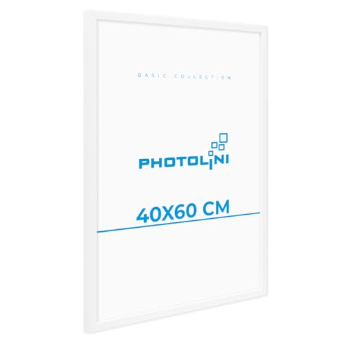 PHOTOLINI Bilderrahmen 40x60 weiß Holz MDF, Bilderrahmen 60x40 weiß, bruchsicheres Acrylglas im Rahmen 60 x 40, picture frame 40 x 60 zum Aufhängen, extra Zubehör - für 40x60 cm Fotos & Poster PHOTOLINI Bilderrahmen 40x60 weiß Holz MDF, Bilderrahmen 60x40 weiß, bruchsicheres Acrylglas im Rahmen 60 x 40, picture frame 40 x 60 zum Aufhängen, extra Zubehör - für 40x60 cm Fotos & Poster von PHOTOLINI