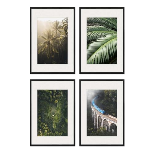 PHOTOLINI Bilderrahmen 40x60 schwarz 4er Set Holz MDF, Bilderrahmen 60x40 schwarz mit Passepartout, bruchsicheres Acrylglas, picture frame 40 x 60 zum Aufhängen, extra Zubehör - für Fotos & Poster PHOTOLINI Bilderrahmen 40x60 schwarz 4er Set Holz MDF, Bilderrahmen 60x40 schwarz mit Passepartout, bruchsicheres Acrylglas, picture frame 40 x 60 zum Aufhängen, extra Zubehör - für Fotos & Poster von PHOTOLINI