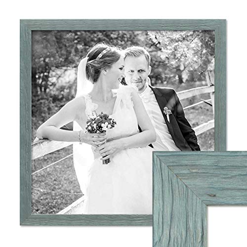 PHOTOLINI Bilderrahmen 50x50 cm Holz Blau, quadratisch, Echtholz-Rahmen rustikal, Strandhaus, Made in Germany, Echtglas, zum Aufhängen, extra Zubehör - Treibholzlook mit einem Hauch Küstenflair PHOTOLINI Bilderrahmen 50x50 cm Holz Blau, quadratisch, Echtholz-Rahmen rustikal, Strandhaus, Made in Germany, Echtglas, zum Aufhängen, extra Zubehör - Treibholzlook mit einem Hauch Küstenflair von PHOTOLINI