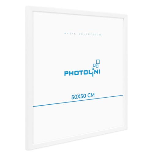 PHOTOLINI Bilderrahmen 50x50 Weiß MDF-Holz Poster-Rahmen, bruchsicheres Acrylglas, zum Aufhängen, extra Zubehör - für Fotos & Poster PHOTOLINI Bilderrahmen 50x50 Weiß MDF-Holz Poster-Rahmen, bruchsicheres Acrylglas, zum Aufhängen, extra Zubehör - für Fotos & Poster von PHOTOLINI