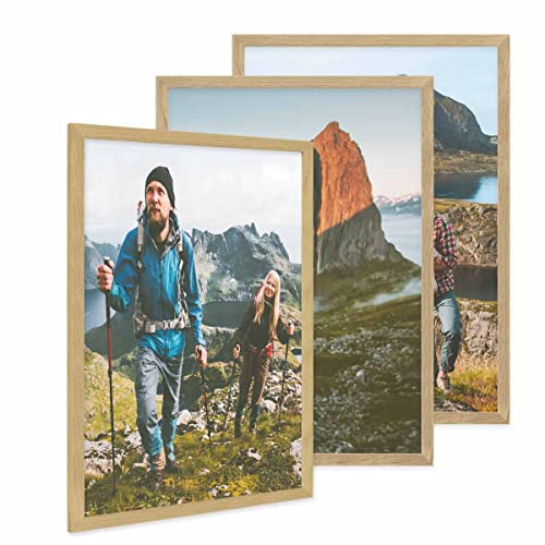 PHOTOLINI Bilderrahmen 50x70 3er Set Holz Eiche, Puzzle Rahmen 50x70 Holz mit Acrylglas, Bilderrahmen 70x50 groß zum Aufhängen, Picture Frame Rahmen 70x50 mit Zubehör, Posterrahmen für Fotos & Poster PHOTOLINI Bilderrahmen 50x70 3er Set Holz Eiche, Puzzle Rahmen 50x70 Holz mit Acrylglas, Bilderrahmen 70x50 groß zum Aufhängen, Picture Frame Rahmen 70x50 mit Zubehör, Posterrahmen für Fotos & Poster von PHOTOLINI