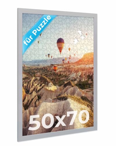 PHOTOLINI Bilderrahmen 50x70 Silber, Puzzle Rahmen 70x50 Holz MDF mit Acrylglas, Bilderrahmen Puzzle 1000 Teile 50x70 zum Aufhängen, Puzzlerahmen 500-1000 Teile - ideal für Ihre Puzzle-Galerie PHOTOLINI Bilderrahmen 50x70 Silber, Puzzle Rahmen 70x50 Holz MDF mit Acrylglas, Bilderrahmen Puzzle 1000 Teile 50x70 zum Aufhängen, Puzzlerahmen 500-1000 Teile - ideal für Ihre Puzzle-Galerie von PHOTOLINI