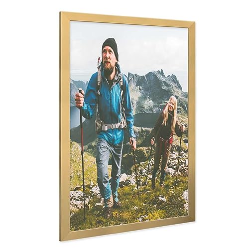 PHOTOLINI Bilderrahmen 50x70 Gold, Puzzle Rahmen 50x70 Holz MDF mit Acrylglas, Bilderrahmen 70x50 groß zum Aufhängen, Picture Frame Rahmen 70x50 mit Zubehör, Posterrahmen für Fotos & Poster PHOTOLINI Bilderrahmen 50x70 Gold, Puzzle Rahmen 50x70 Holz MDF mit Acrylglas, Bilderrahmen 70x50 groß zum Aufhängen, Picture Frame Rahmen 70x50 mit Zubehör, Posterrahmen für Fotos & Poster von PHOTOLINI