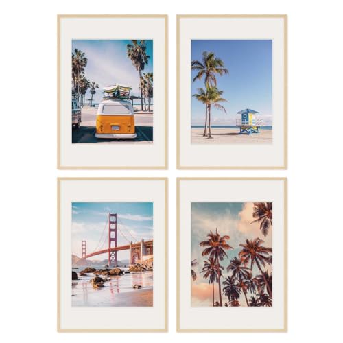 PHOTOLINI Bilderrahmen 50x70 Holz MDF Natur, 4er Set 50 x 70 Bilderrahmen mit Passepartout, Rahmen 50x70, bruchsicheres Acrylglas, picture frame zum Aufhängen, Posterrahmen für Puzzle, Fotos, Poster PHOTOLINI Bilderrahmen 50x70 Holz MDF Natur, 4er Set 50 x 70 Bilderrahmen mit Passepartout, Rahmen 50x70, bruchsicheres Acrylglas, picture frame zum Aufhängen, Posterrahmen für Puzzle, Fotos, Poster von PHOTOLINI