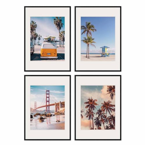 PHOTOLINI Bilderrahmen 50x70 Schwarz Holz MDF, 4er Set 50 x 70 Bilderrahmen mit Passepartout, Rahmen 50x70, Acrylglas bruchsicher, picture frame zum Aufhängen, Posterrahmen für Puzzle, Fotos, Poster PHOTOLINI Bilderrahmen 50x70 Schwarz Holz MDF, 4er Set 50 x 70 Bilderrahmen mit Passepartout, Rahmen 50x70, Acrylglas bruchsicher, picture frame zum Aufhängen, Posterrahmen für Puzzle, Fotos, Poster von PHOTOLINI