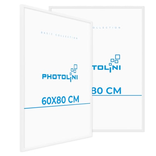 PHOTOLINI Bilderrahmen 60x80 Weiß MDF-Holz, 2er Set Poster-Rahmen, bruchsicheres Acrylglas, zum Aufhängen, extra Zubehör - für Fotos & Poster PHOTOLINI Bilderrahmen 60x80 Weiß MDF-Holz, 2er Set Poster-Rahmen, bruchsicheres Acrylglas, zum Aufhängen, extra Zubehör - für Fotos & Poster von PHOTOLINI