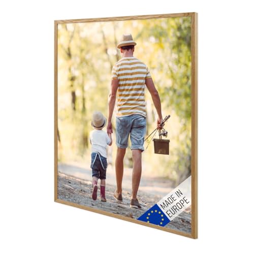 PHOTOLINI Bilderrahmen Holz 60x80 Eiche, Holzbilderrahmen Made in EU, bruchsicheres Acrylglas, zum Aufhängen, extra Zubehör - für Ihre liebsten Fotos & Bilder PHOTOLINI Bilderrahmen Holz 60x80 Eiche, Holzbilderrahmen Made in EU, bruchsicheres Acrylglas, zum Aufhängen, extra Zubehör - für Ihre liebsten Fotos & Bilder von PHOTOLINI